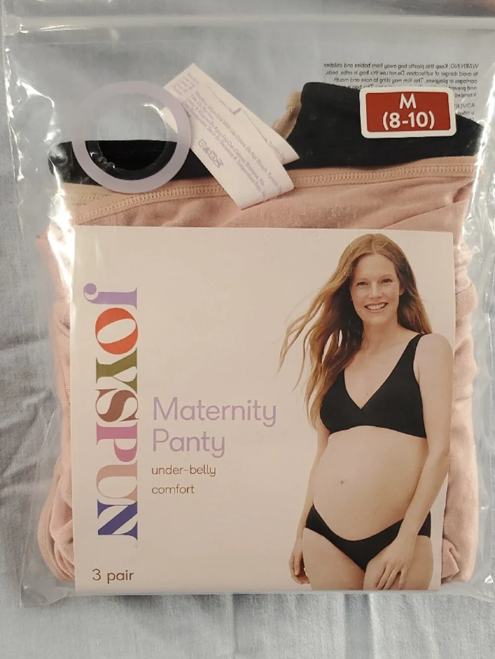 Joyspun Maternity Panty 3-Pack — Blush (M 8-10)